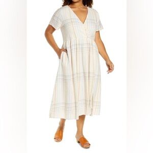 Madewell V-Neck Orange Tan Maxi Dress